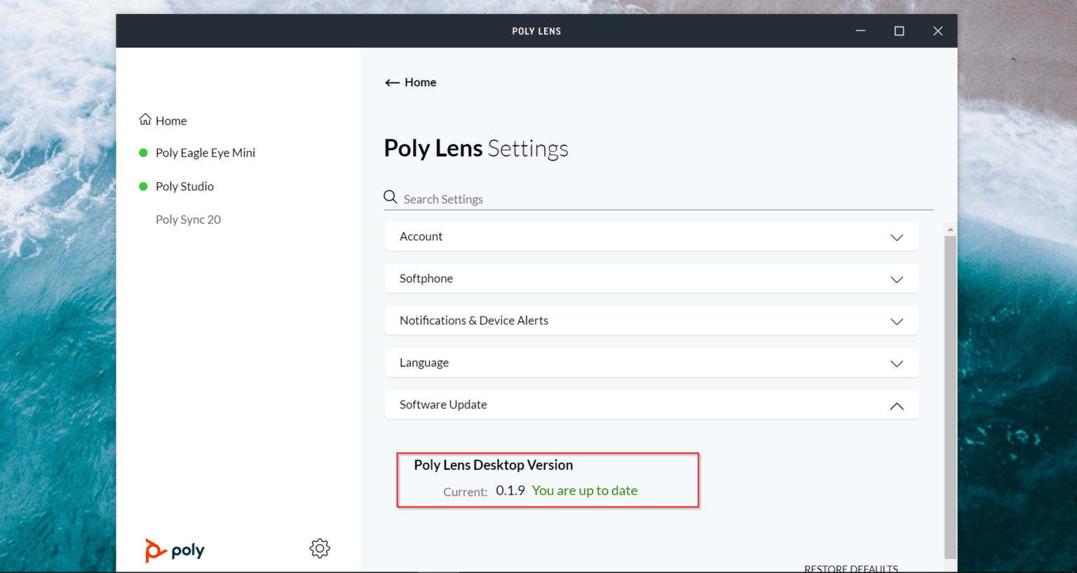 So updaten Sie die Poly Lens Desktop App So updaten Sie die Poly Lens